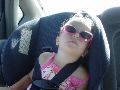 Fast asleep in the car on our way to dinner.