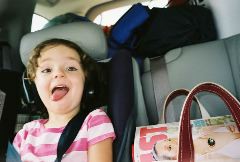 Being silly on the way to camp.
